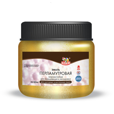 Эмаль акриловая перламутровая универсальная золотой жемчуг (0,3кг) OLECOLOR