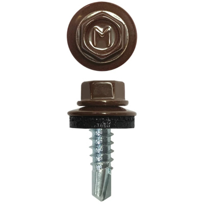 Саморез кровельный Daxmer 4,8х19 RAL 8017 сверло №2 (250 шт)