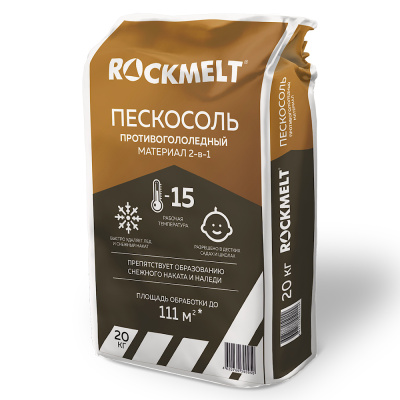 АНТИГОЛОЛЕД "ROCKMELT" ПЕСКОСОЛЬ 20 КГ (1/50)