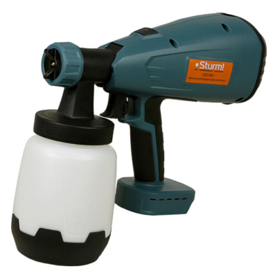 Краскопульт аккумуляторный STURM! 18 В, 1BatterySystem, HVLP, бачок 1 л, без АКБ и ЗУ