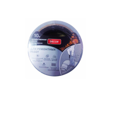 Лента хоз. DЕCOR 48 мм х 10 м, серебр. (54шт/уп)