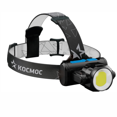 Фонарь налобный аккумуляторный KOCH5WLi-On, 3Вт XPE, 5Вт COB, 1200Mah LI-On, зар. Micro USB