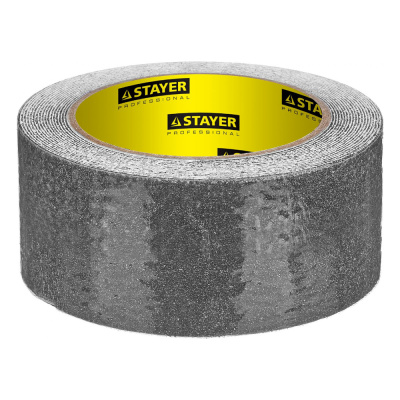 Лента STAYER 50 мм, 5 м, черная, противоскользящая клейкая , Professional (12270-50-05)