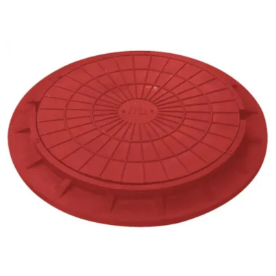 Люк полимерный круглый 30кН (3тн) 750/730 Красный
