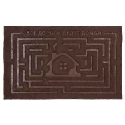 Коврик фигурный 45х75 см "Все дороги ведут домой", SUNSTEP™