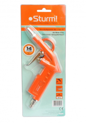 Пистолет продувочный Sturm 2-6 бар,d сопла 2мм, дл.сопла 26,4мм,штуцер 1/4