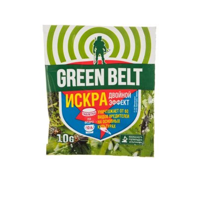 Искра Двойной Эффект 1табл. 10гр. (защита от 60 видов насек. вредит.) циперметрин Грин Бэлт 01-421