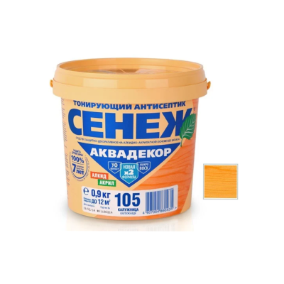 Антисептик тонирующий СЕНЕЖ АКВАДЕКОР Х2-105 (калужница)-0,9кг