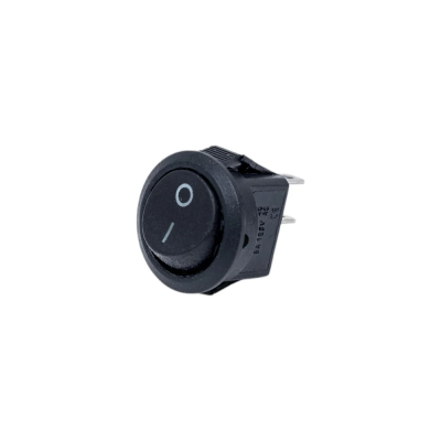 Выключатель клавишный круглый 250V 3А (2с) ON-OFF черный  Micro  REXANT, 36-2510