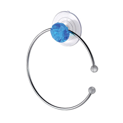 Держатель д/полотенца Бриллиант круг 15,8см, металл, крепление присоска, Рыжий Кот W2508E 311458