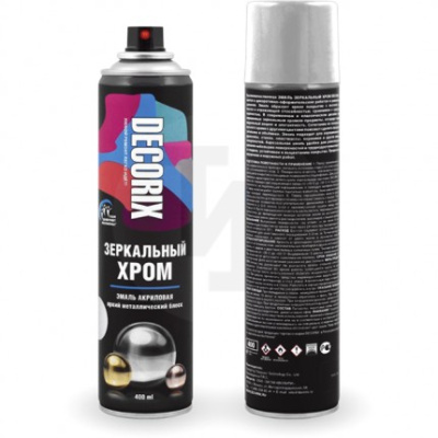 Эмаль аэрозольная ЗЕРКАЛЬНЫЙ ХРОМ DECORIX, 400 мл, зеркальный хром