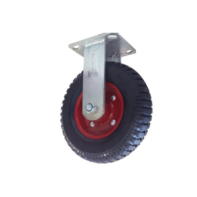 Колесо литая резина КРАСНЫЙ ДИСК, неповорот. 160мм  ЛИТОЕ  