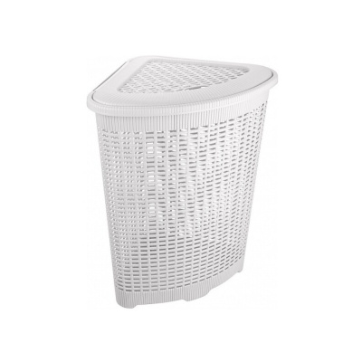 Корзина для белья 50 л 395*395*595 мм угловая (белый) (1/5) "бытпласт"