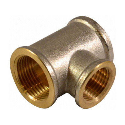 Тройник 1"x1/2x1" г/г/г хром