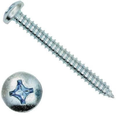 Саморез DIN7981, полусферическая головка, цинк 3,9х19 конт.(1000шт.)