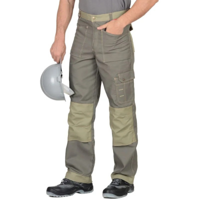 Брюки "СИРИУС-Вест-Ворк" т.оливковый со св.оливковым р.  96-100/182-188