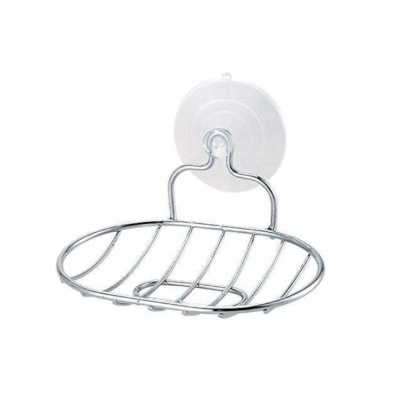 Мыльница д/ванной подвесная на присосках, овальная, металл, 311457, Рыжий Кот