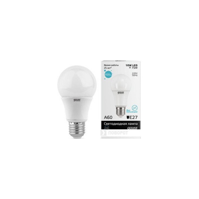 Лампа светодиодная LED 10вт 230в Е27 белый Gauss Elementary