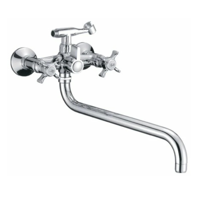 Смеситель для ванны излив 350мм(дивертор в корпусе)(цинк)(10) Ledeme L2611 