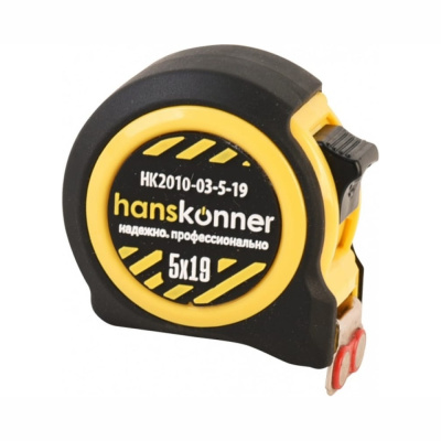 Рулетка 5x19, суперкомпакт, на 32% компактней, 2 стопа,мощный магнит, Hanskonner HK2010-04-5-19 