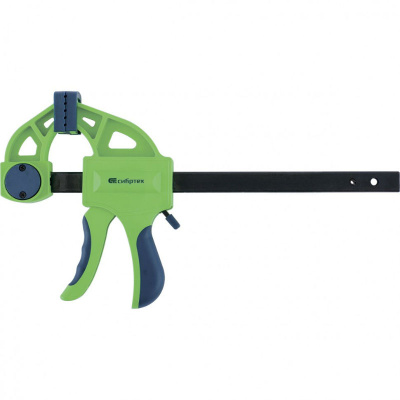 Струбцина F-образная, быстрозажимная, 600*70*820 мм,пласт.корпус,фиксатор,двухкомп. рук-ка// Сибртех