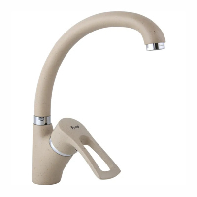 Смеситель для кухни F4166-9 высокий поворотный излив песочный FRAP