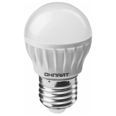 Лампа светодиодная LED 8вт Е27 дневной матовый шар