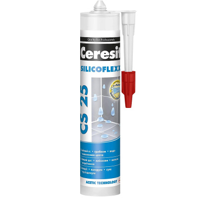 ГЕРМЕТИК-ЗАТИРКА СИЛИКОН. CS 25  №07 СЕРАЯ  280 МЛ (1/12) "CERESIT"