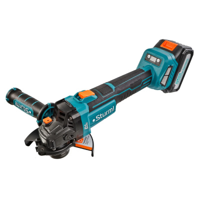 УШМ аккумуляторная б/щ Sturm!, 18В, 1BatterySystem, 125мм, плавн пуск, 1х4Ач,кейс CAG18125BLE 