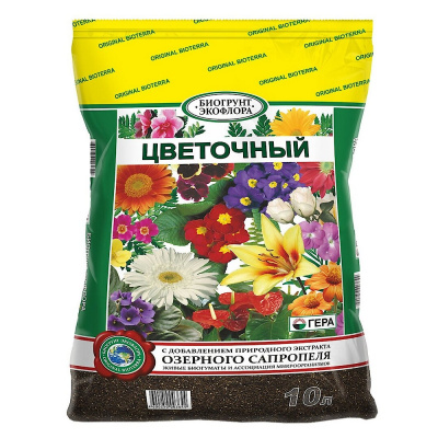 Грунт д/цветов 10л ЭкоФлора (на основе сапропеля) 8/320 Гера