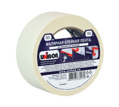 Скотч малярный 50ммх50м UNIBOB