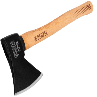 Топор, 1000 г, кованый, буковое топорище// Denzel