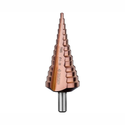 Сверло ЗУБР "КОБАЛЬТ" ступен. по сталям и цвет. мет. ст. Р6М5 с кобальт. покрыт., d=4-39мм,1