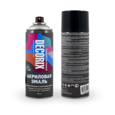 Эмаль аэрозольная универс.DECORIX 520мл,черный глянец