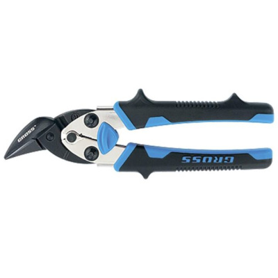 Ножницы по металлу"PIRANHA",185мм,прямой и правый рез,сталь-СrM,двухкомпонентные рукоятки// Gross