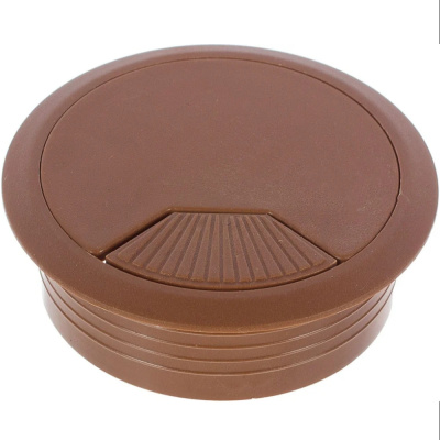 Заглушка кабель-канала, пластиковая, круглая, d=60 мм, светло-коричневая