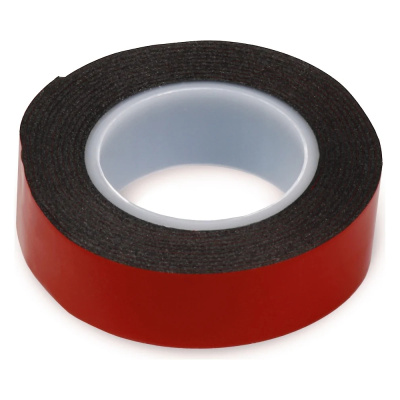 Лента клейкая двухсторонняя вспененная 1,0*19мм черная 2 м (SBE-DST-19-02-b)