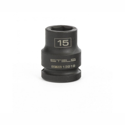 Головка ударная шестигранная, 15 мм, 1/2", CrMo// Stels