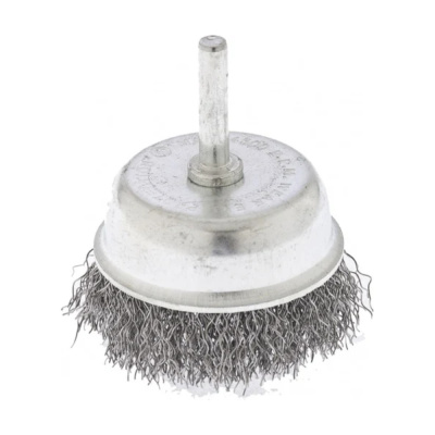 Щетка для дрели, 75 мм, "чашка" со шпилькой, витая проволока 0,3 мм// Сибртех