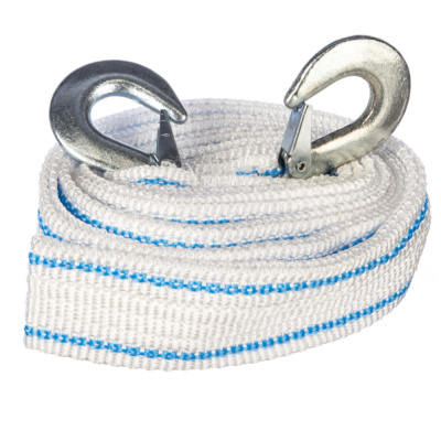 Трос буксировочный ленточный 12 тонн с 2 крюками в чехле