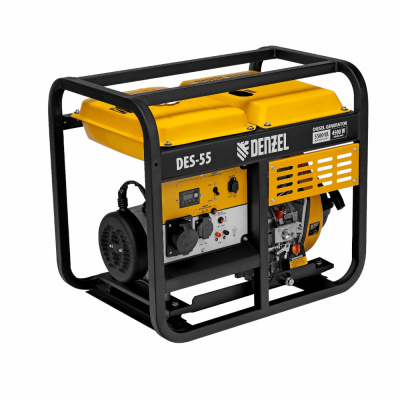 Генератор дизельный DES-55, 5,5 кВт, 230 В, 11 л, ручной стартер// Denzel