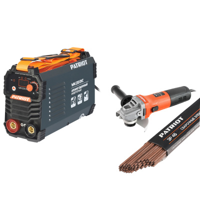 Аппарат сварочный инверторный PATRIOT WM230DVC MMA + электроды ЭР-46 + УШМ AG 116 в подарок