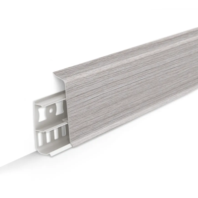 Плинтус напольный 70мм 2,2м "Деконика" Ясень серый / 253										