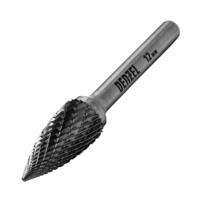 Борфреза по металлу твердосплавная, параболическая заостренная, тип-G, 12 мм// Denzel