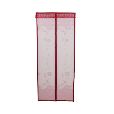 Сетка антимоск. на магнитах  100*210см бордо с розами ,на двери