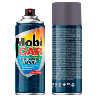 Эмаль аэрозольная универсальная MobiCAR, 520 мл, RAL 7024, графитовый серый глянцевый