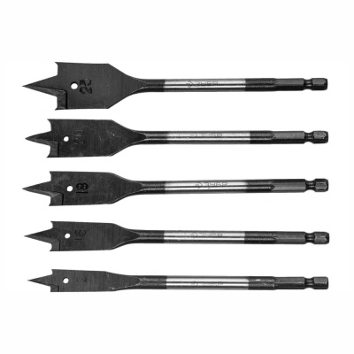 Набор перовых сверл по дереву, 5 шт(d=12-25 мм), с боковыми подрезателями, ЗУБР Мастер 29505-H5