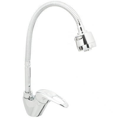 Смеситель кух шар FRAP высокий,гибкий излив,ручка бок,хром F4303 