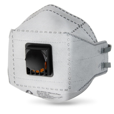 Респиратор с клапаном, с угольным слоем, трехпанельный, класс защиты FFP2 NR D,JM-9326 Mircon Flex 