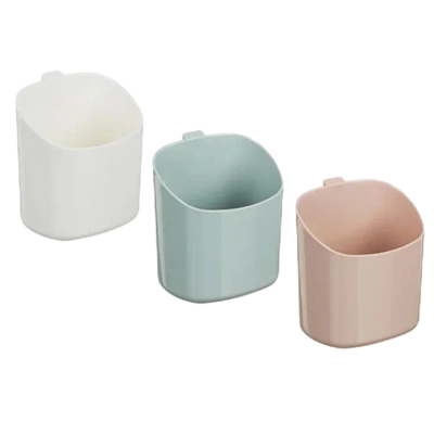 Стакан для ванной комнаты, самоклеящийся, пластик, 11,5х8х 9,5см, 3 цвета VETTA 